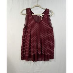Boho Multi-layer Maroon Tank NWT! Grace & Lace Corpcore Size Small